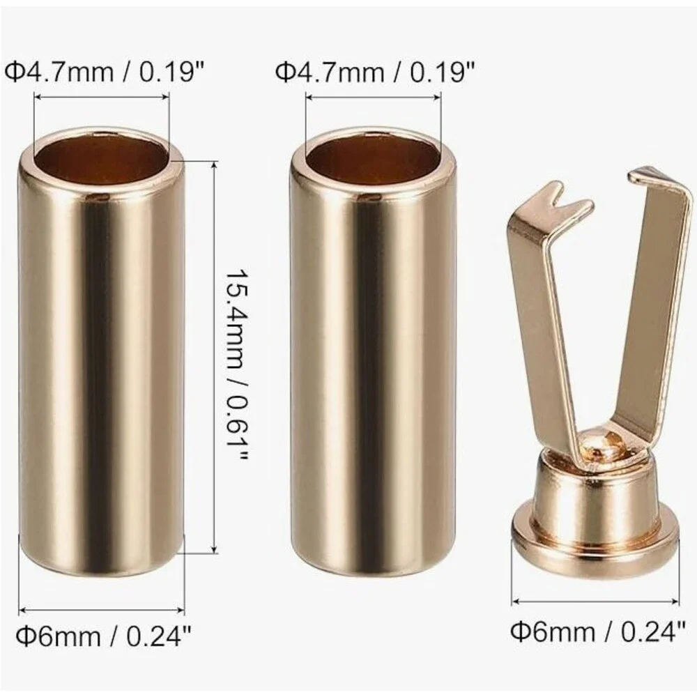 uxcell Shoelace Tips Alloy Lace Ends Cylindrical Tip Replacement Gold Tone 8pcs